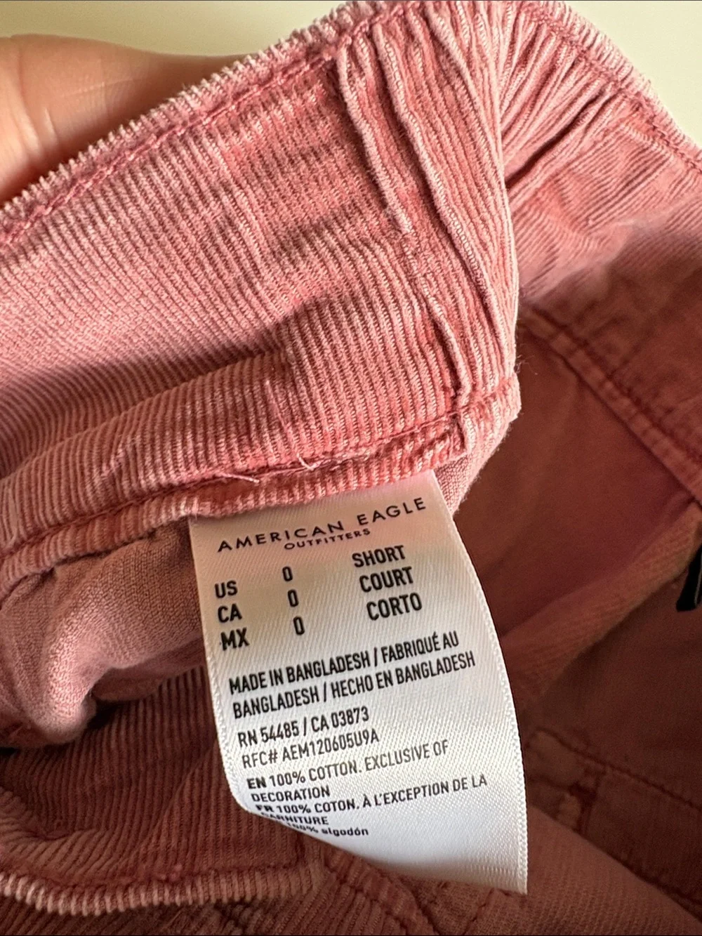 American Eagle Women’s Cargo Jogger Pants in Dusty Rose Corduroy size 0